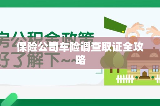 青云谱保险公司车险调查取证全攻略